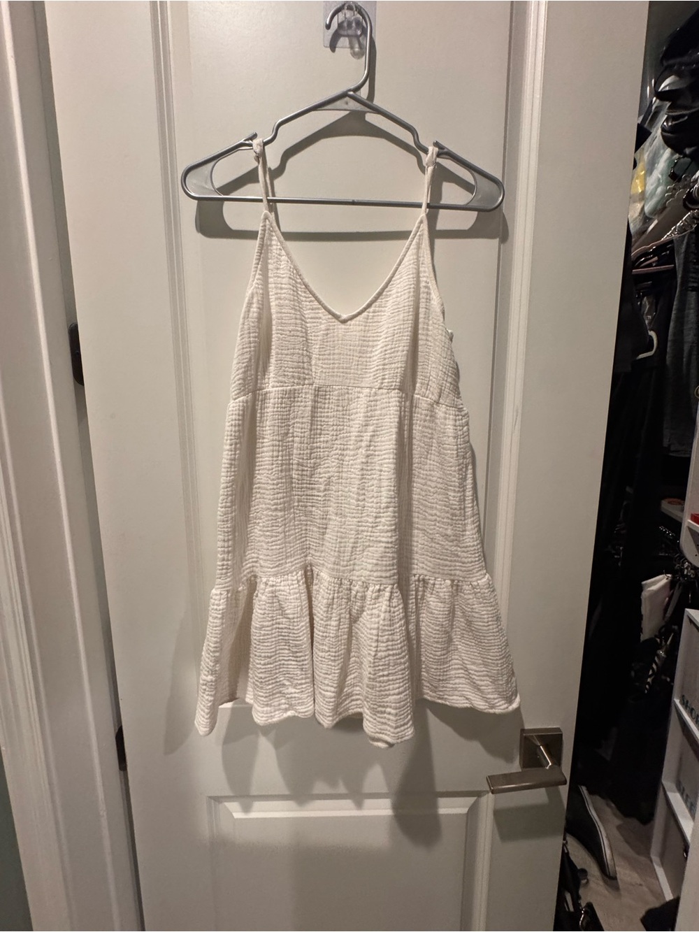 Billabong Cream Textured Spaghetti Strap Mini Dress